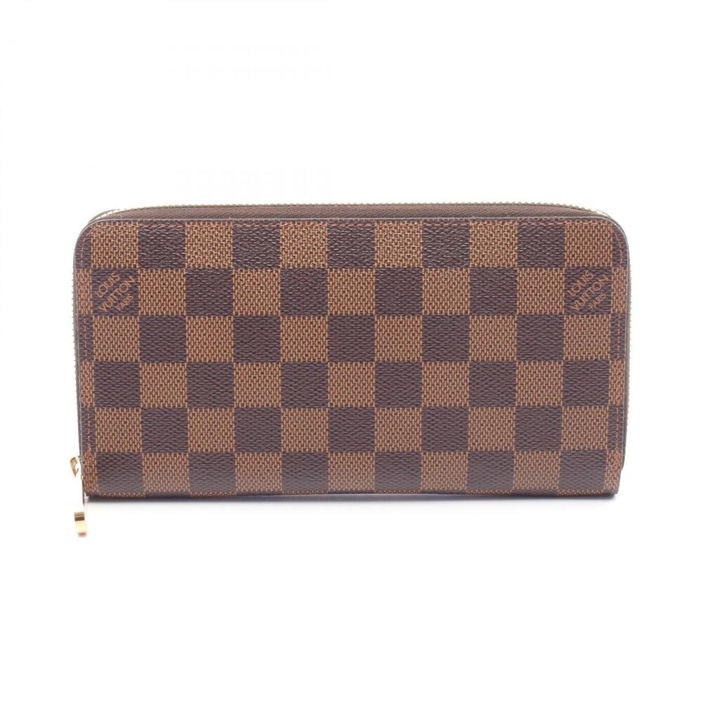 Louis Vuitton Zippy Wallet Round Long Canvas Damier Brown